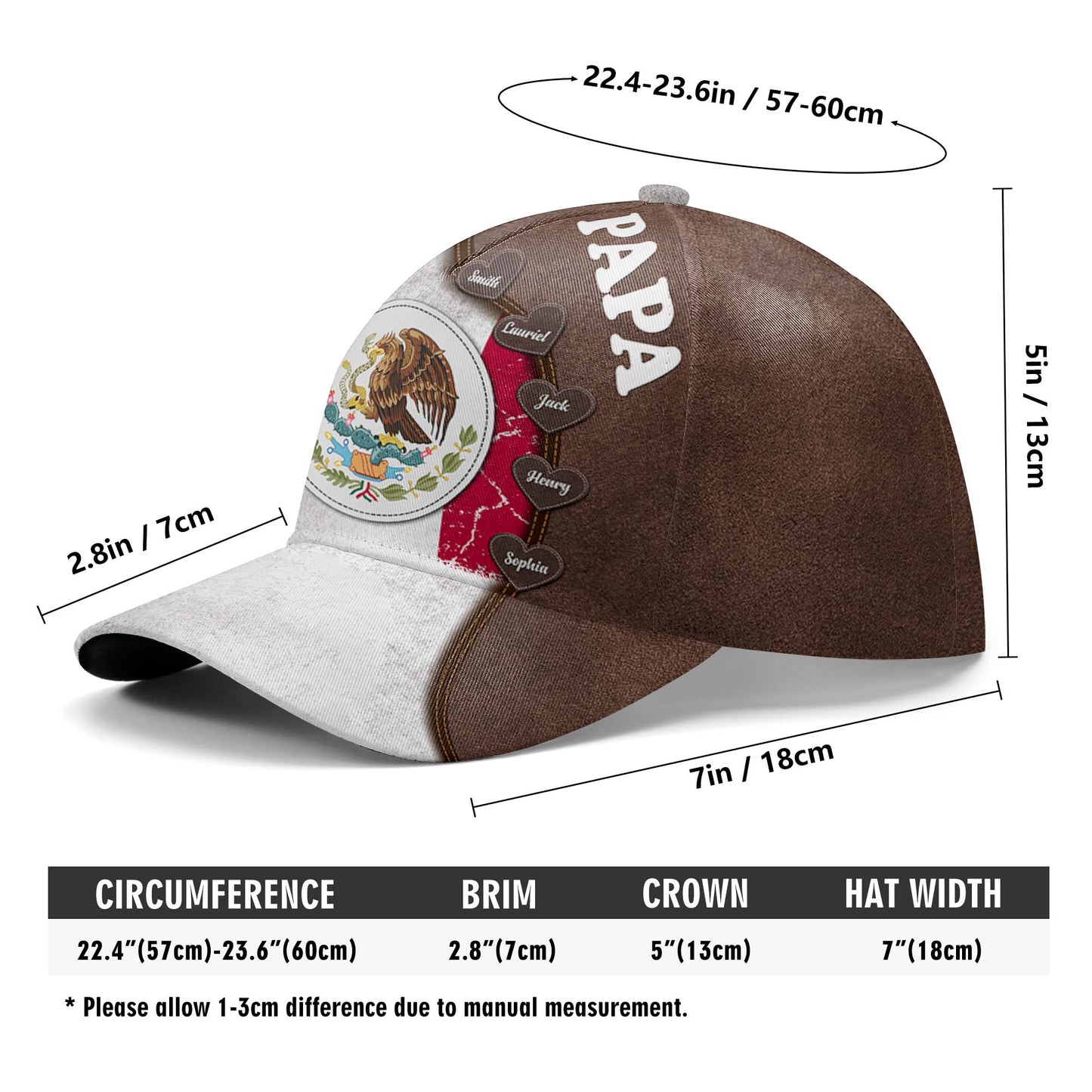 Los novios mexicanos - Gorra personalizada personalizada, gorra de béisbol con estampado completo - FM003_BAC