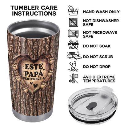 Este Papá Pertenece A - Personalized Custom Stainless Steel Tumbler 20oz 30oz - FM005_TB