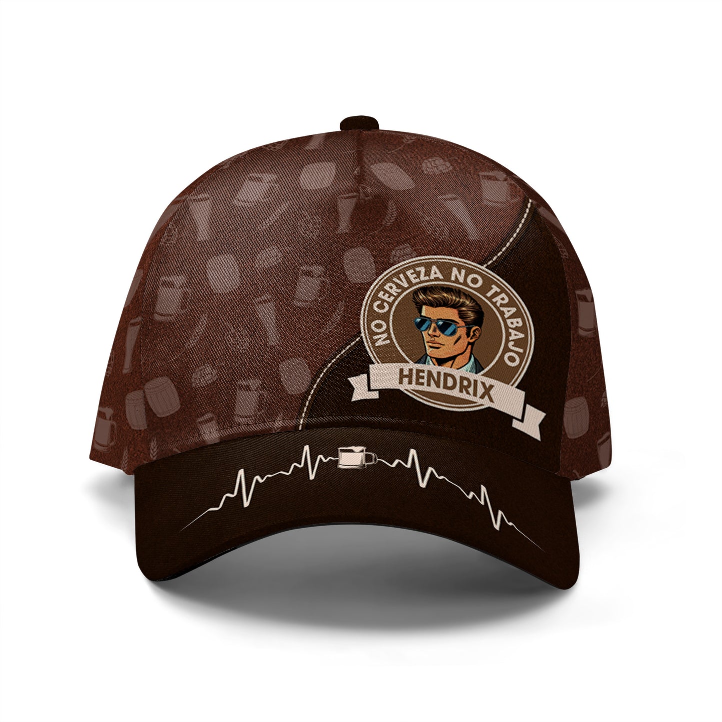 No Cerveza No Trabajo - Gorra de béisbol personalizada especial, gorra de béisbol con estampado completo - QCUS005_BAC