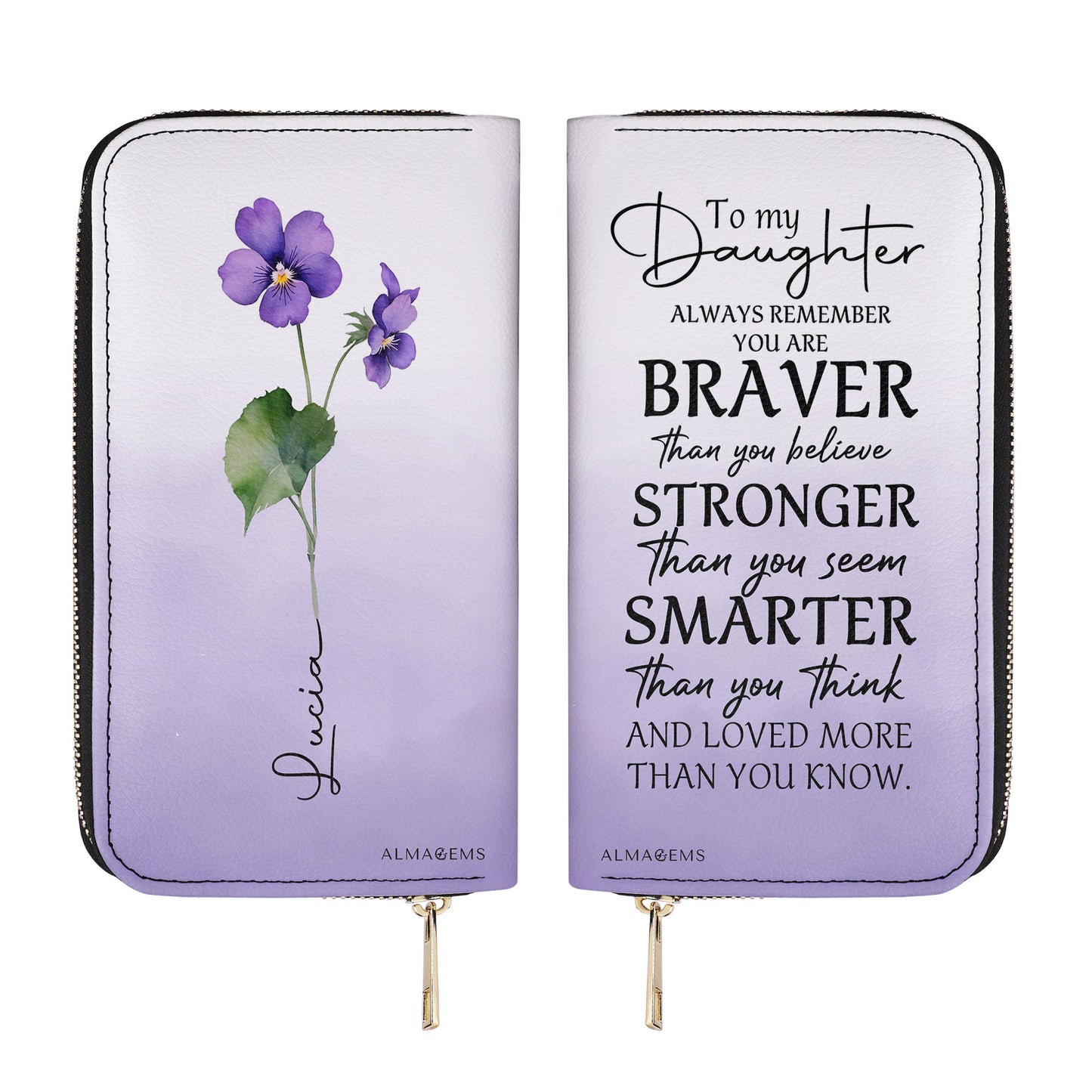 To My Daughter, Always Remember You Are Braver - Women Leather Wallet - FM013_WW