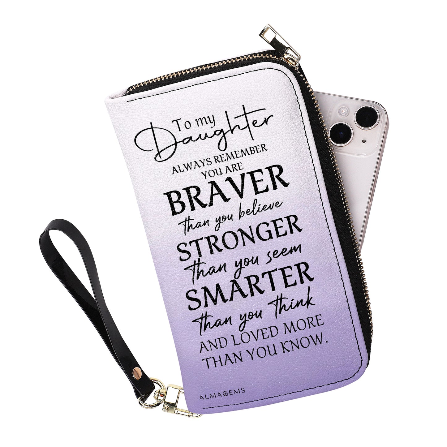 To My Daughter, Always Remember You Are Braver - Women Leather Wallet - FM013_WW