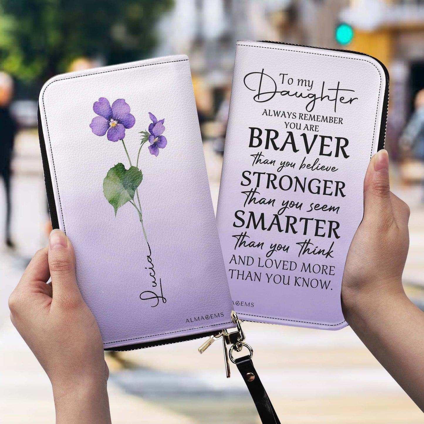 To My Daughter, Always Remember You Are Braver - Women Leather Wallet - FM013_WW