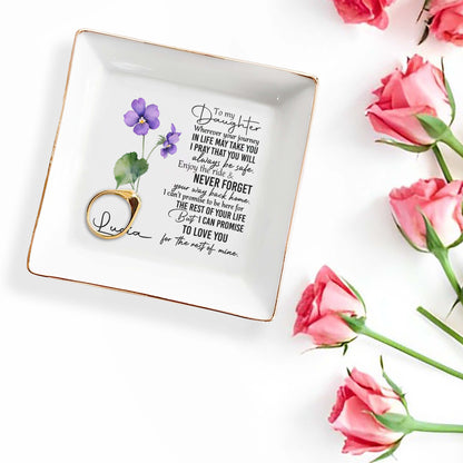 Para mi hija, dondequiera que vayas - Plato de joyería personalizado - FM016_SCRD