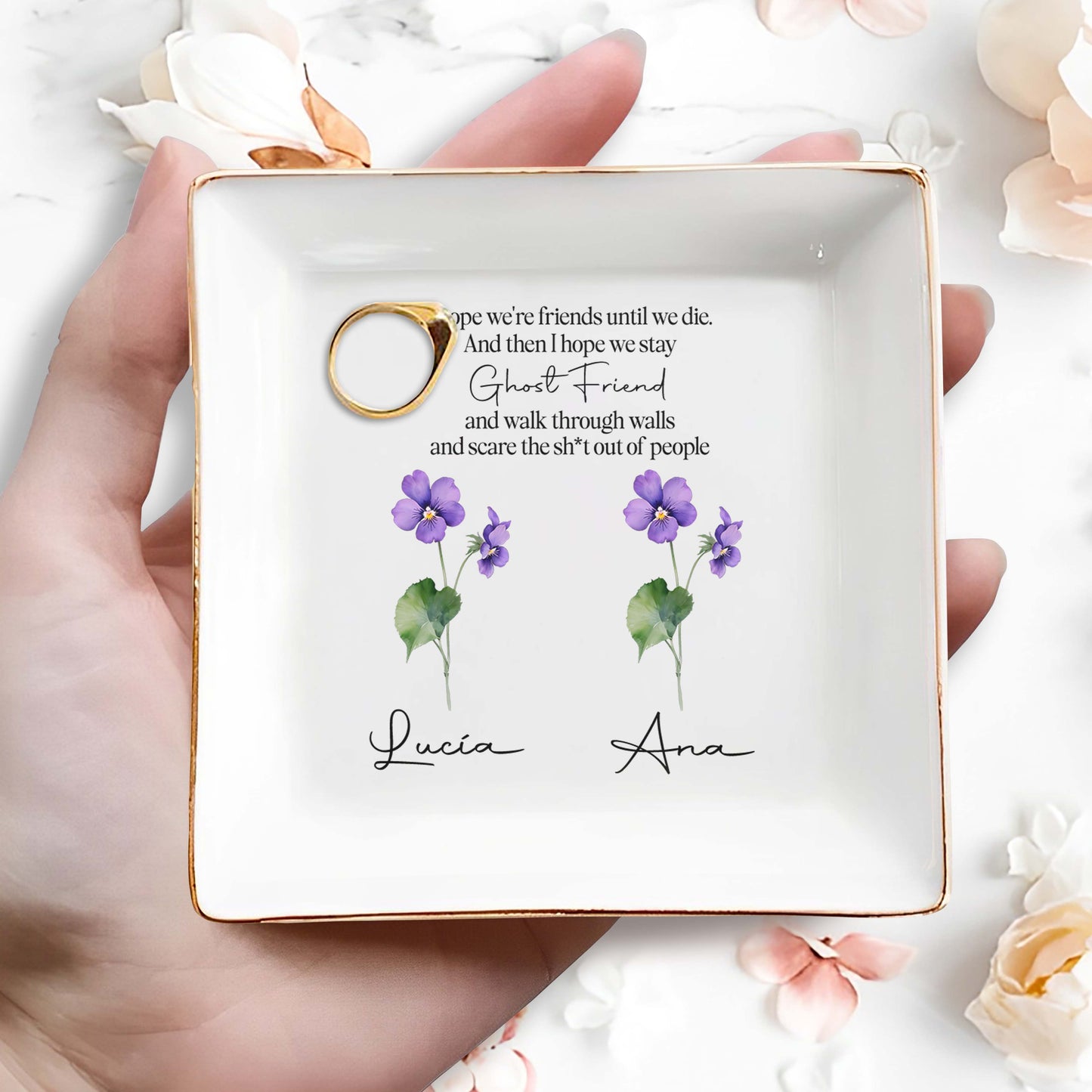 I Hope We're Friends Until We Die - Personalized Custom Jewelry Dish - FM018_SCRD