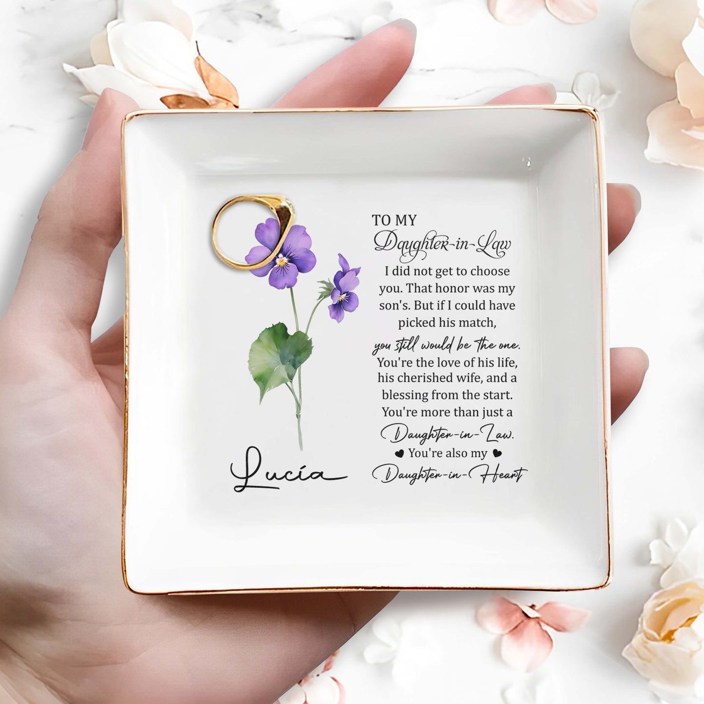 To My Daughter-In-Law - Personalized Custom Jewelry Dish - FM019_SCRD