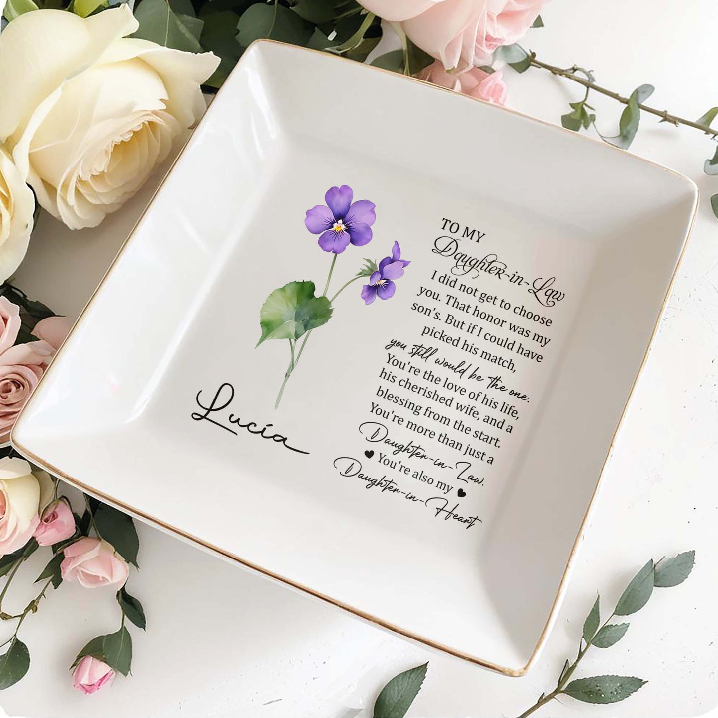 To My Daughter-In-Law - Personalized Custom Jewelry Dish - FM019_SCRD