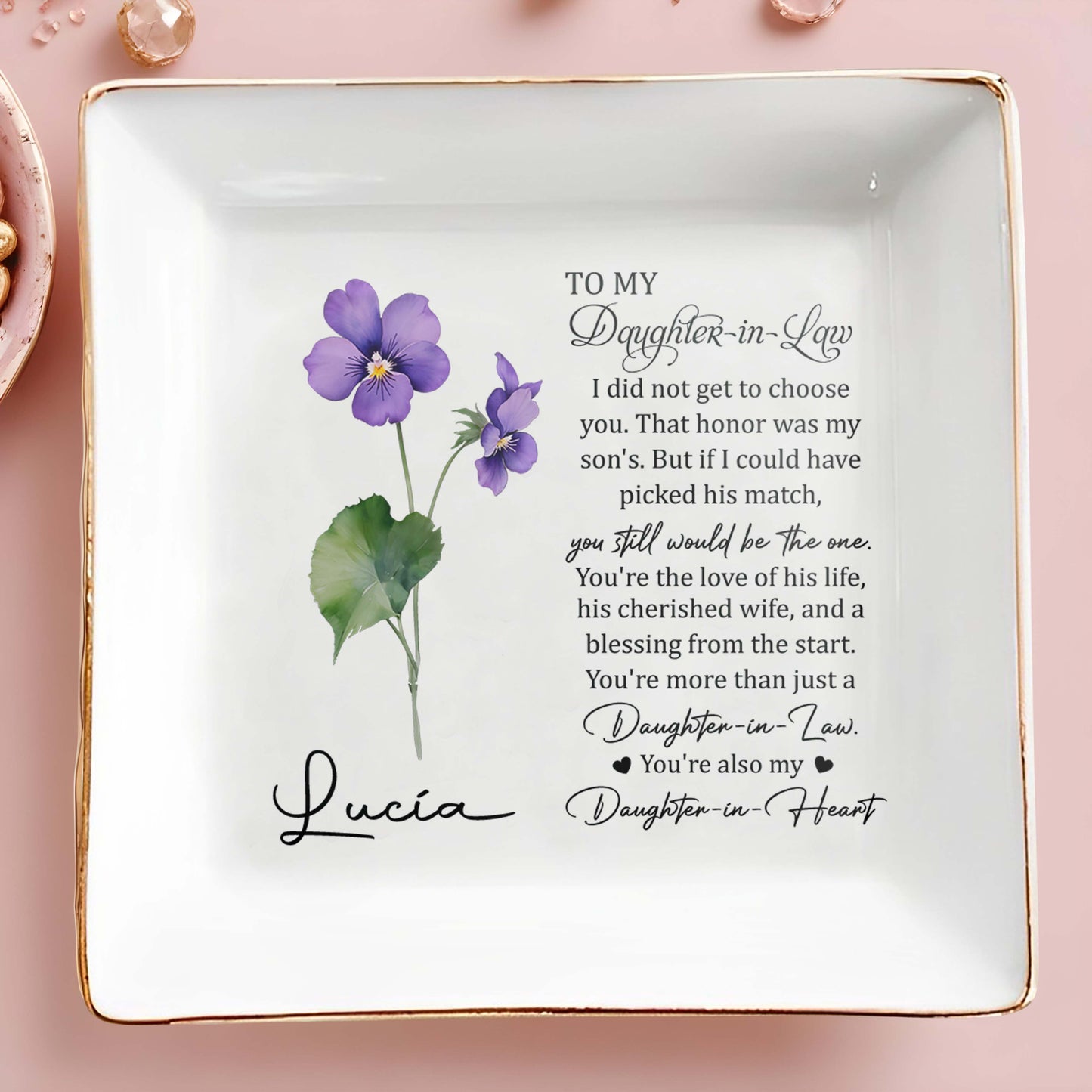 To My Daughter-In-Law - Personalized Custom Jewelry Dish - FM019_SCRD