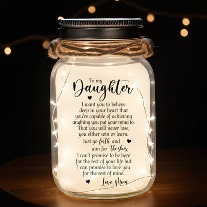 To My Daughter - Personalized Custom Mason Jar Light - FM020_JARL