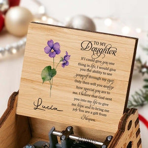 Gift From Heaven With Purple Flowers Music Box