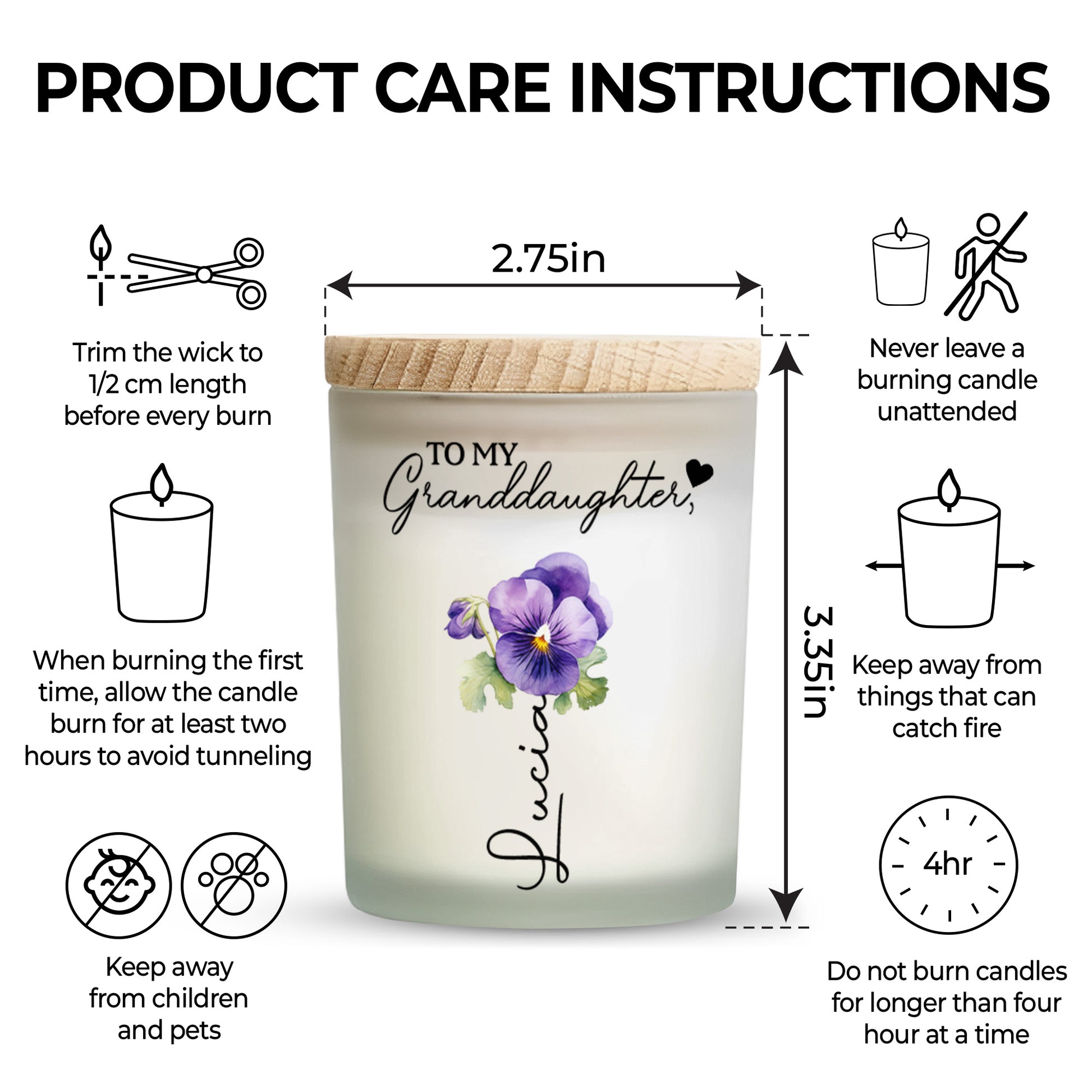 Granddaughter Love Message With Heart And Flowers