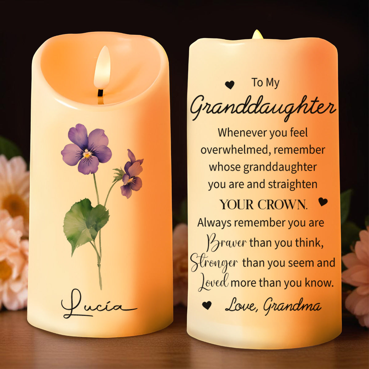 Straighten Your Crown, Granddaughter Encouragement Candle