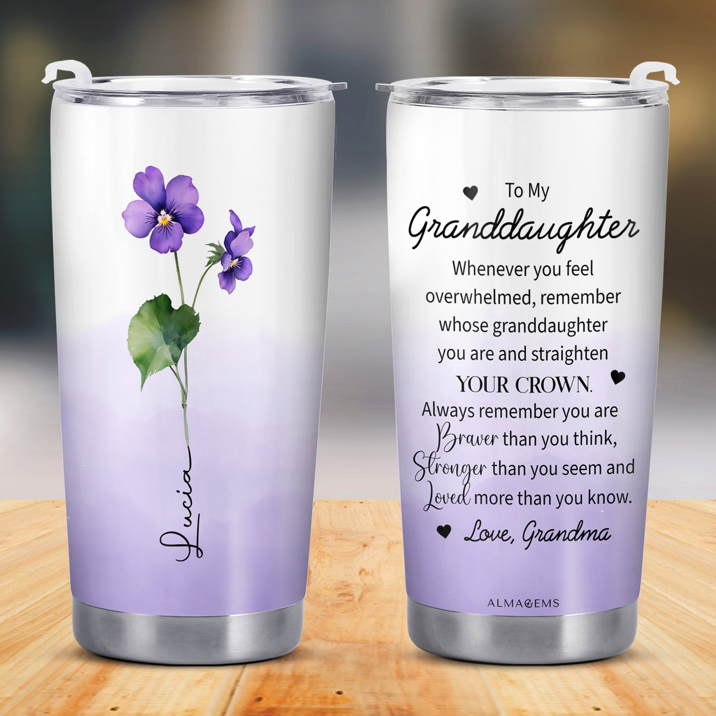 To My Granddaughter - Personalized Custom Stainless Steel Tumbler 20oz 30oz - FM032_TB