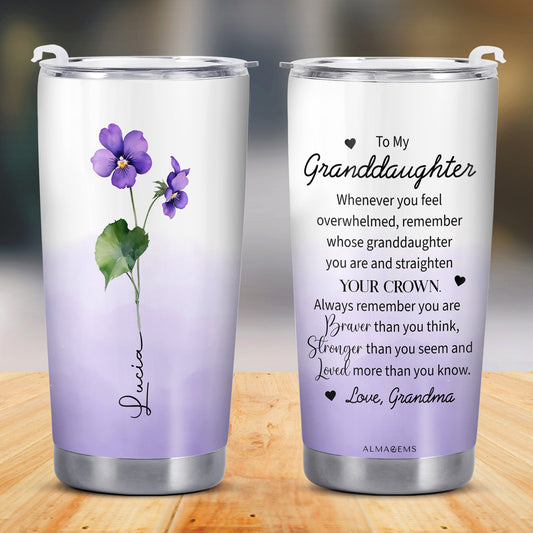 Para mi nieta - Vaso de acero inoxidable personalizado de 20 oz y 30 oz - FM032_TB