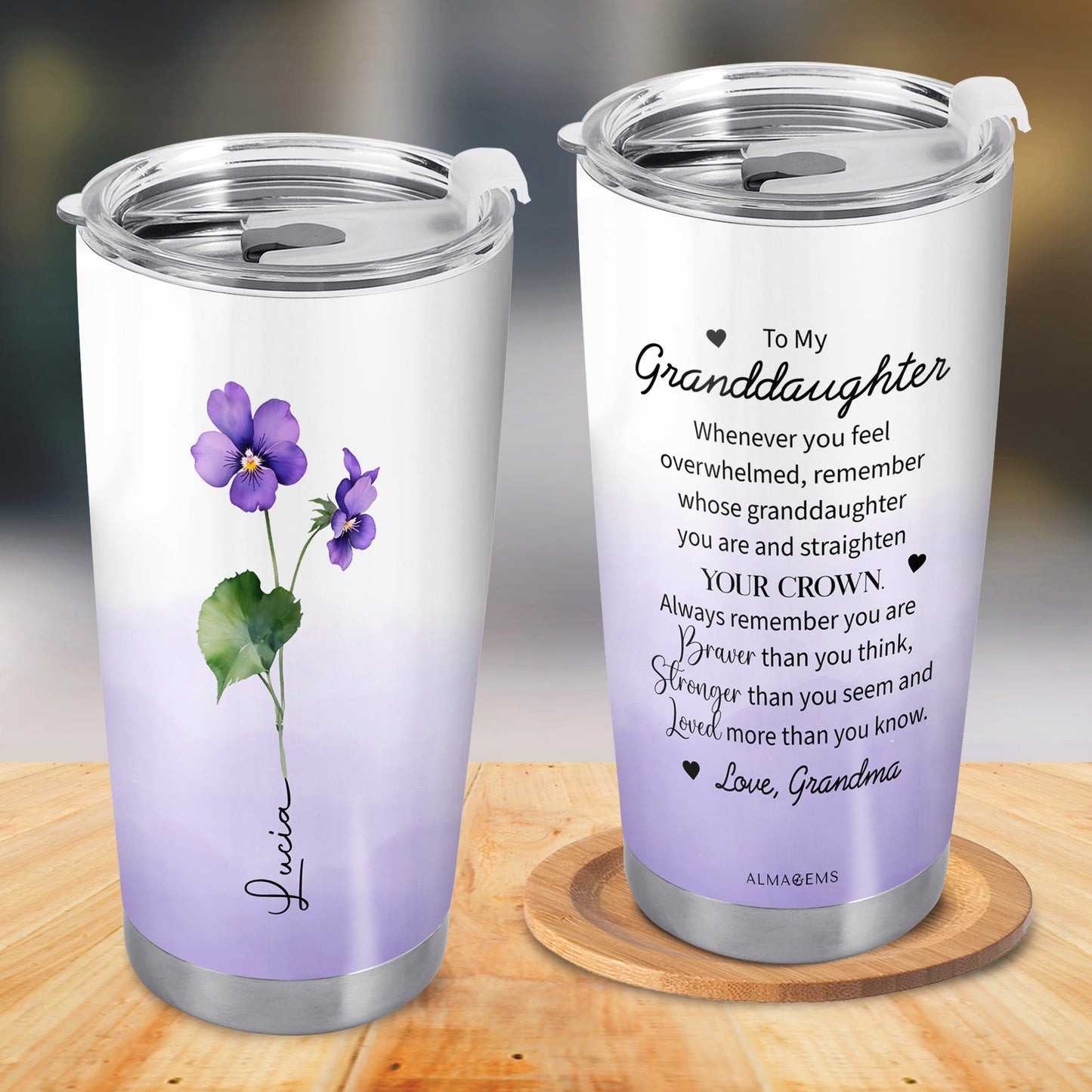 To My Granddaughter - Personalized Custom Stainless Steel Tumbler 20oz 30oz - FM032_TB