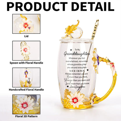 To My Granddaughter, Whenever You Feel Overwhelmed, Remember Whose Granddaughter You Are, Flowers and Crown