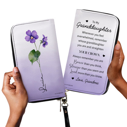 Remember Whose Granddaughter You Are - Women Leather Wallet - FM032_WW