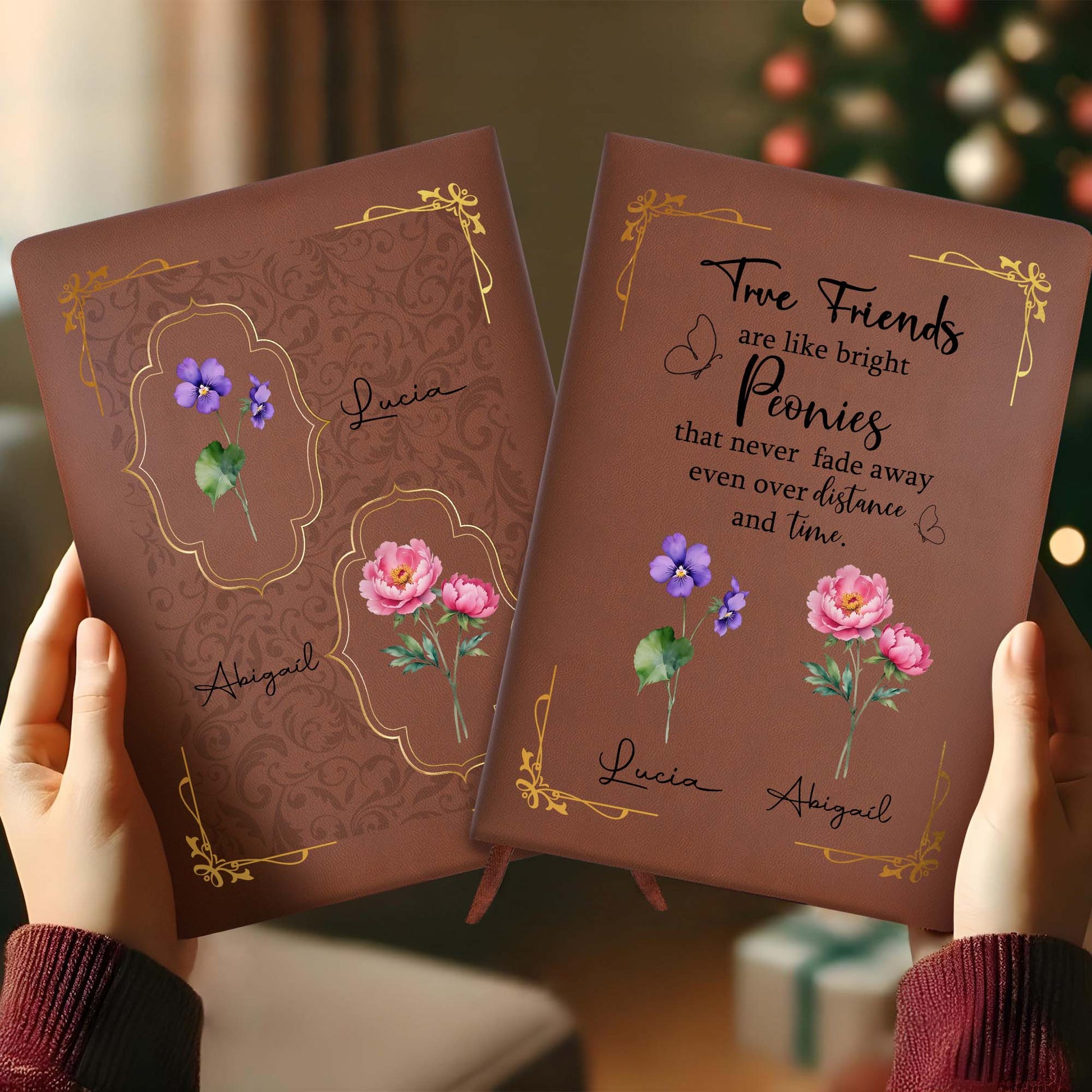 True Friends Like Bright Peonies Journal