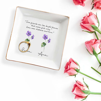 True Friends Are Like Bright Peonies - Personalized Custom Jewelry Dish - FM033_SCRD