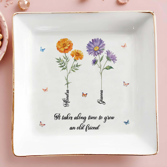 If Friends Were Flowers I'd Pick You - Personalized Custom Jewelry Dish - FM037_SCRD