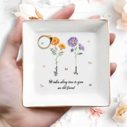 If Friends Were Flowers I'd Pick You - Personalized Custom Jewelry Dish - FM037_SCRD