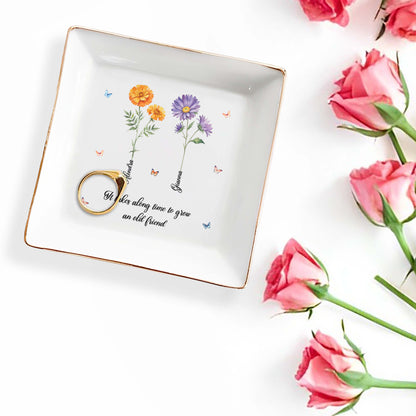 If Friends Were Flowers I'd Pick You - Personalized Custom Jewelry Dish - FM037_SCRD