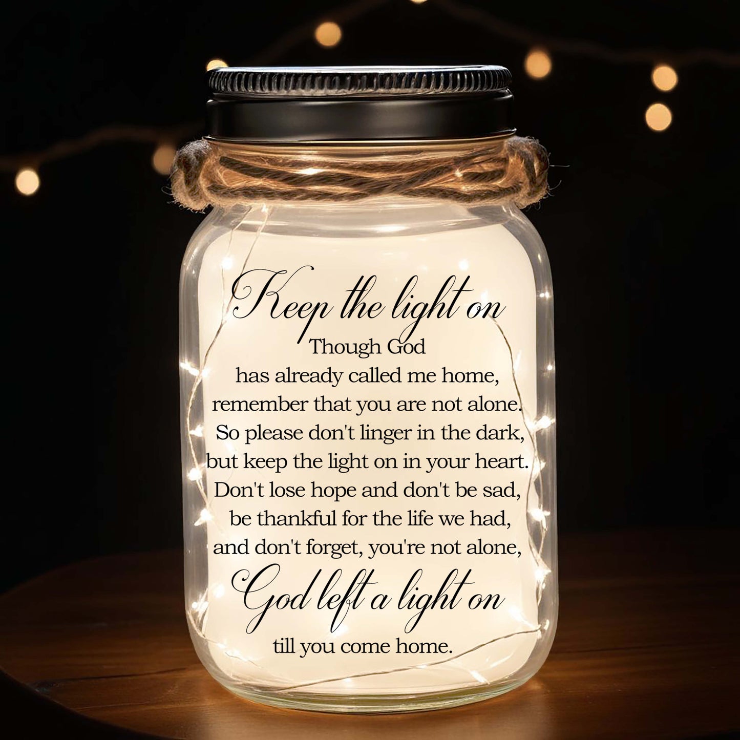 Keep The Light On - Personalized Custom Mason Jar Light - FM039_JARL