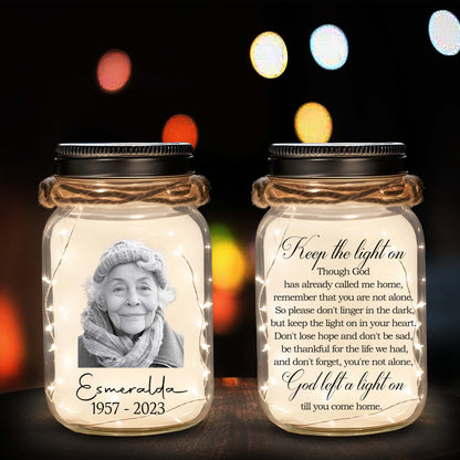 Keep The Light On - Personalized Custom Mason Jar Light - FM039_JARL