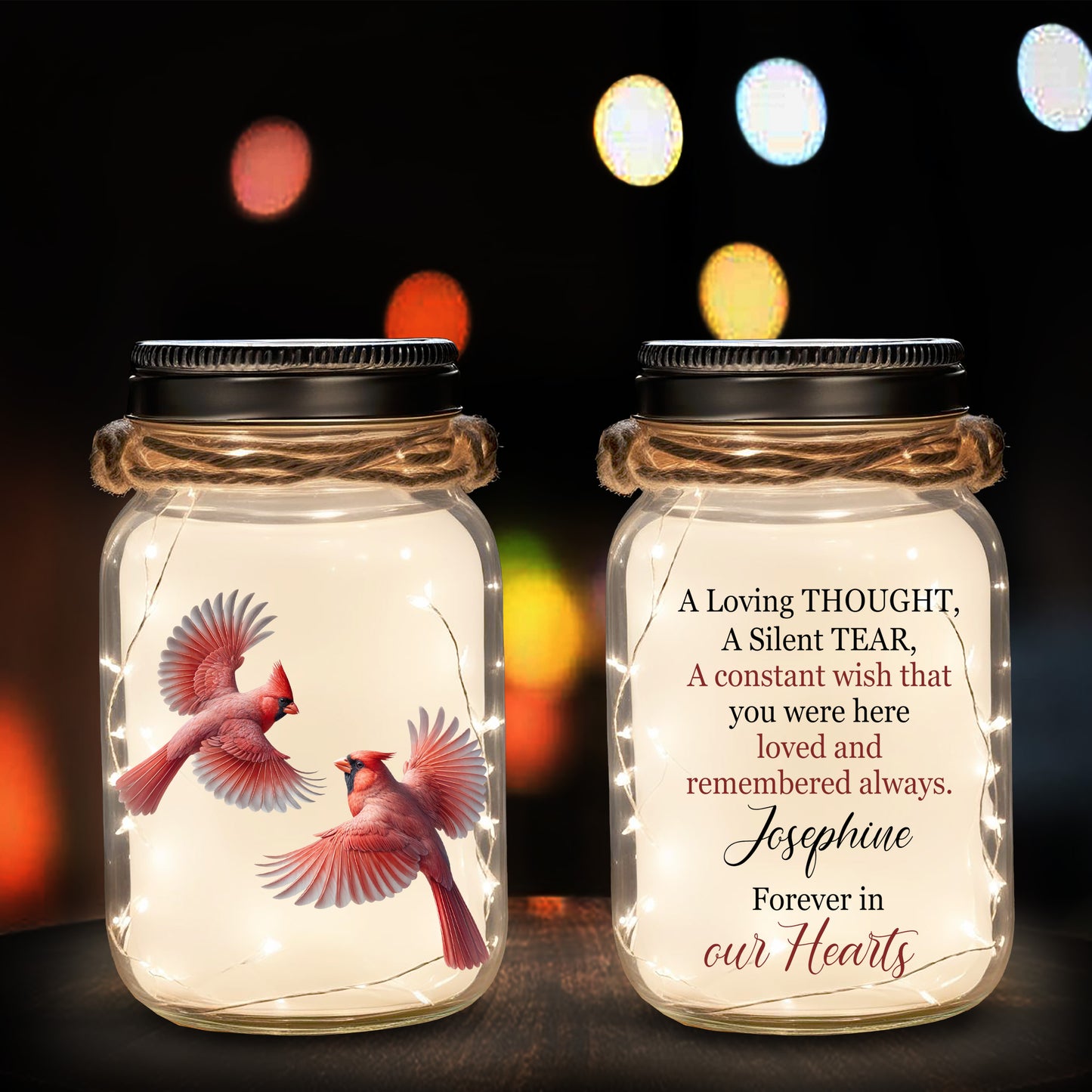 A Loving Thought - Personalized Custom Mason Jar Light - FM041_JARL