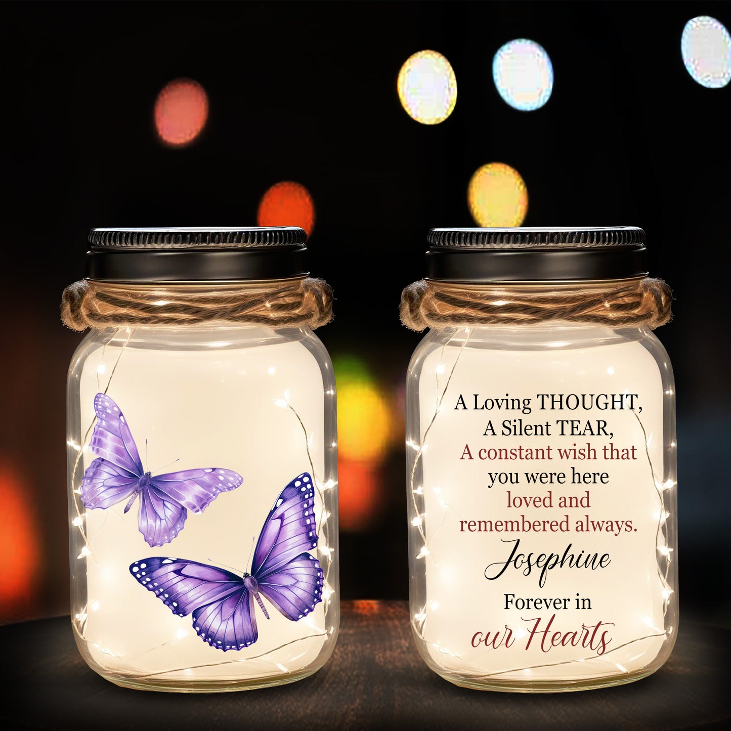 A Loving Thought - Personalized Custom Mason Jar Light - FM041_JARL