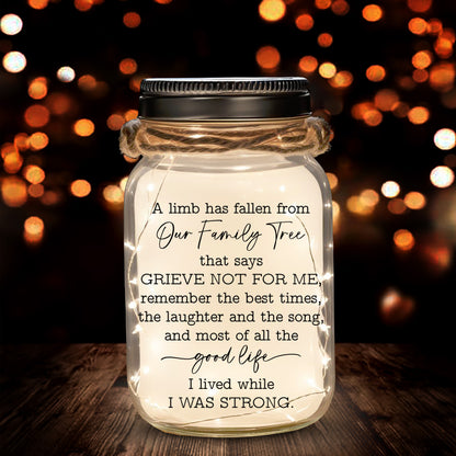 A Limb Has Fallen From Our Family Tree - Personalized Custom Mason Jar Light - FM043_JARL