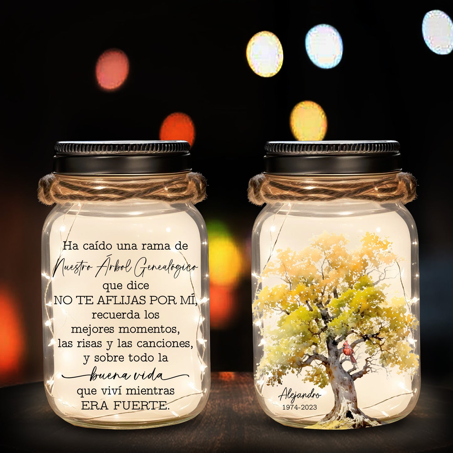 Ha Caído Una Rama De Nuestro Árbol Genealógico - Personalized Custom Mason Jar Light - FM044_JARL