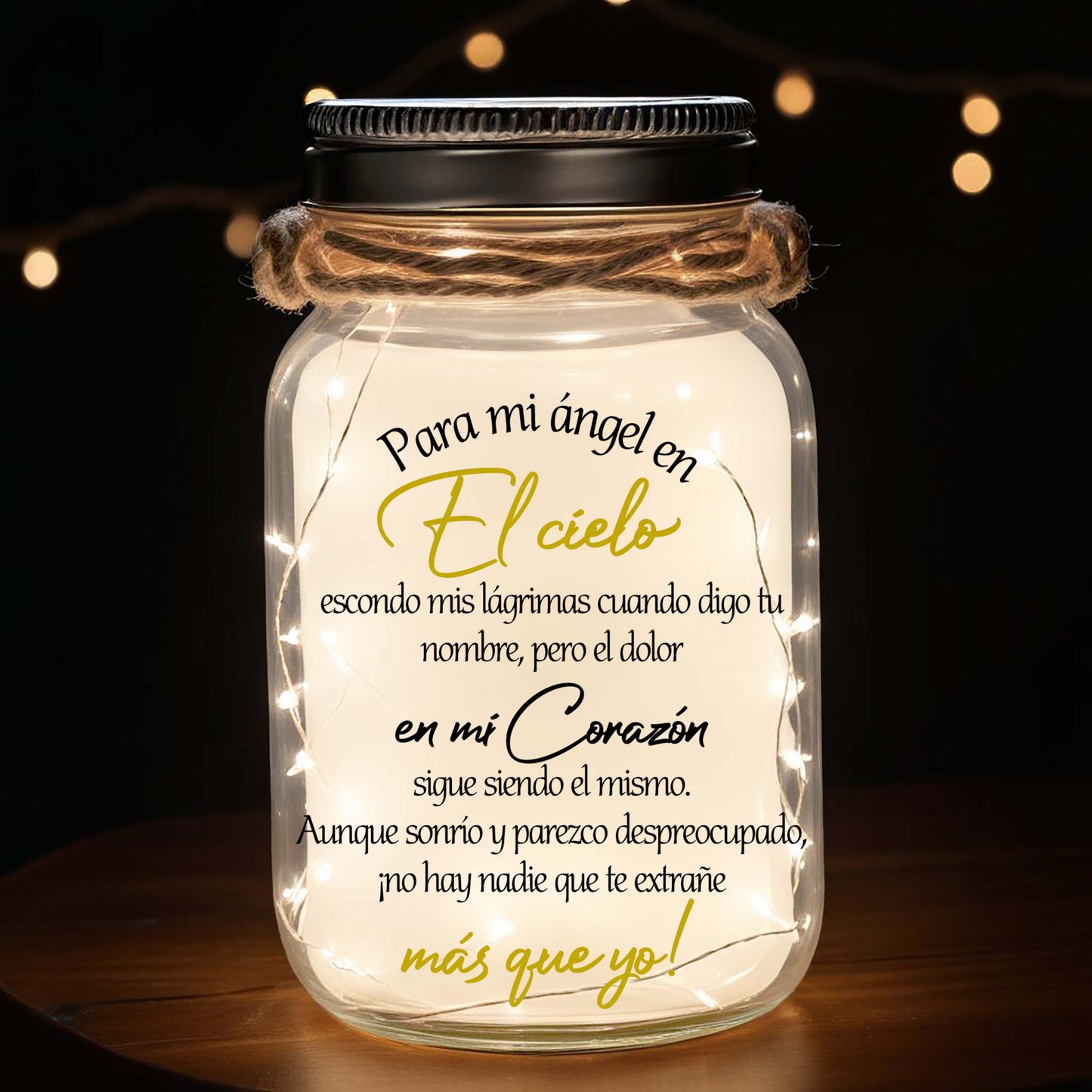 Para Mi Ángel - Personalized Custom Mason Jar Light - FM046_JARL