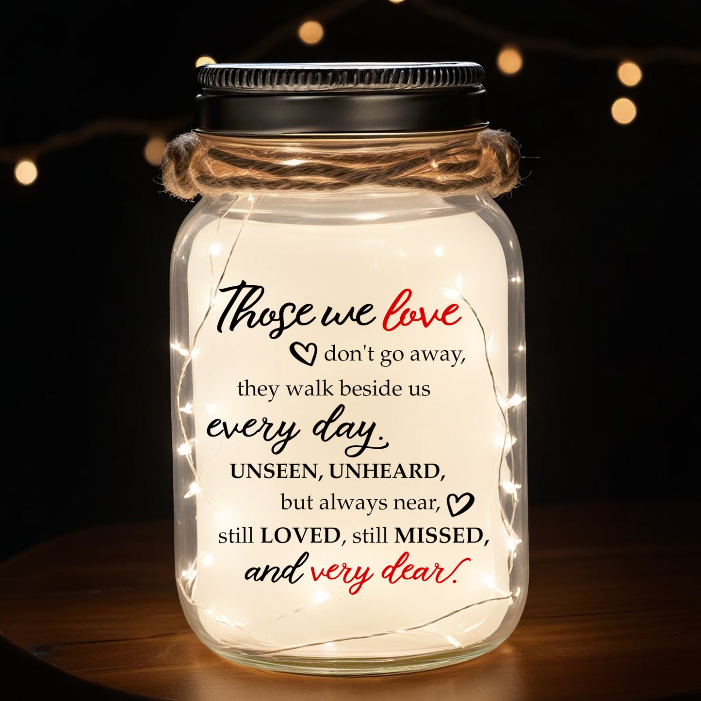 Those We Love Don't Go Away - Personalized Custom Mason Jar Light - FM049_JARL