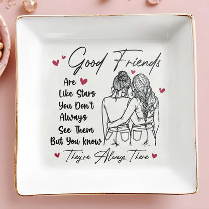 Good Friends Are Like Stars - Personalized Custom Jewelry Dish - FM057_SCRD