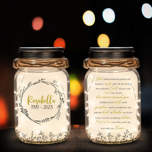 God's Garden - Personalized Custom Mason Jar Light - FM067_JARL