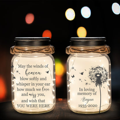 May The Winds Of Heaven - Personalized Custom Mason Jar Light - FM068_JARL