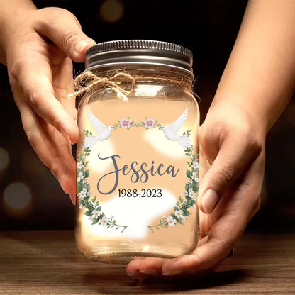 Love is in Heaven - Personalized Custom Mason Jar Light - FM070_JARL