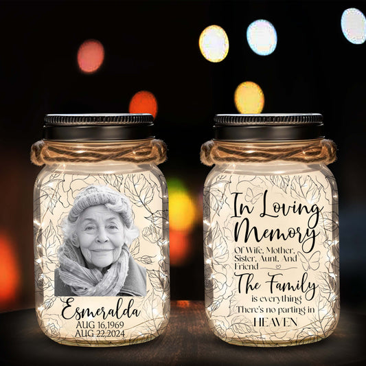 There's No Parting In Heaven - Personalized Custom Mason Jar Light - FM071_JARL