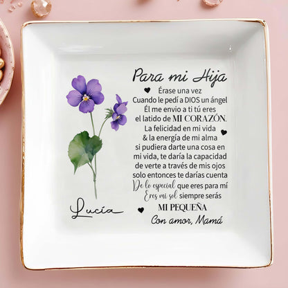 Para Mi Hija - Personalized Custom Jewelry Dish - FM079_SCRD