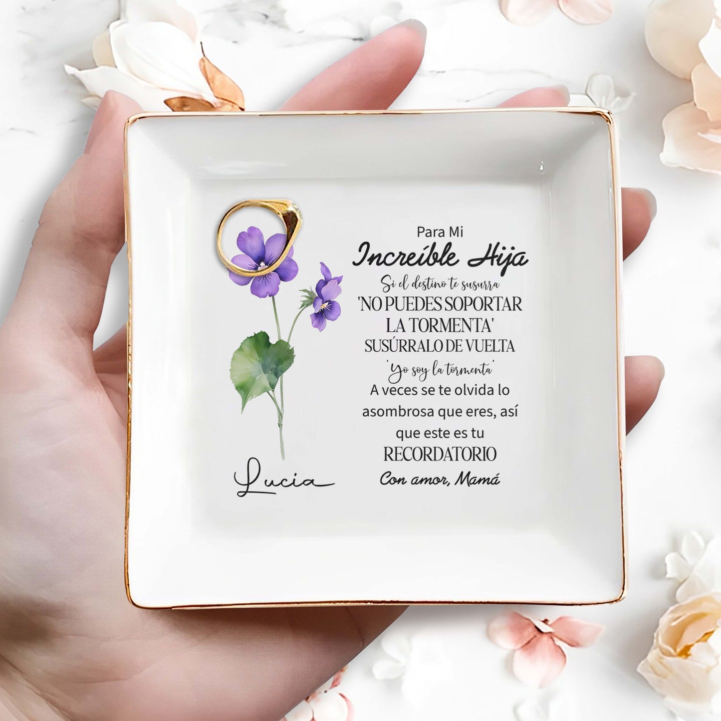 Para mi increíble hija - Plato de joyería personalizado - FM080_SCRD