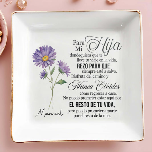 Para Mi Hija - Personalized Custom Jewelry Dish - FM087_SCRD