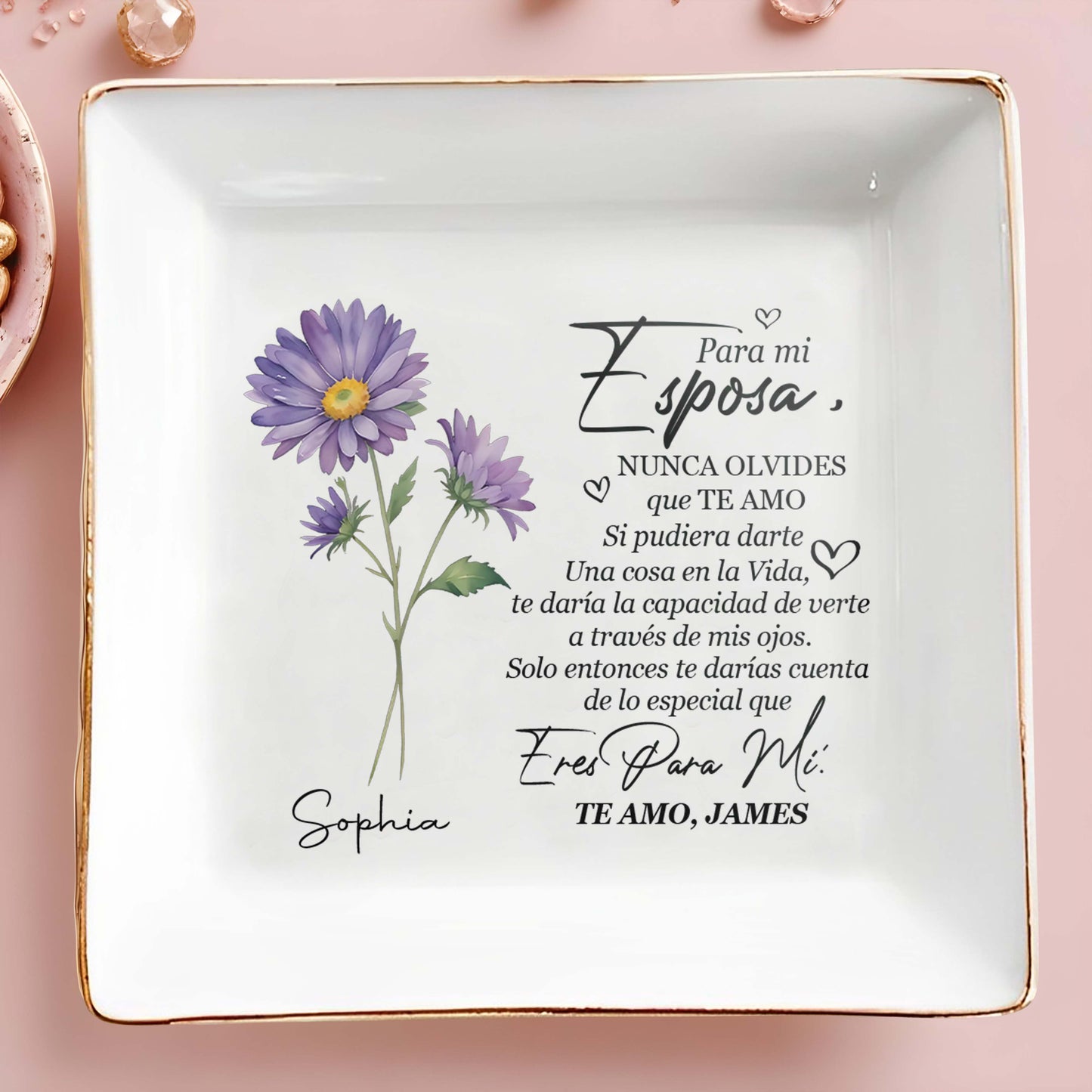 Para mi Esposa - Personalized Custom Jewelry Dish - FM088_SCRD