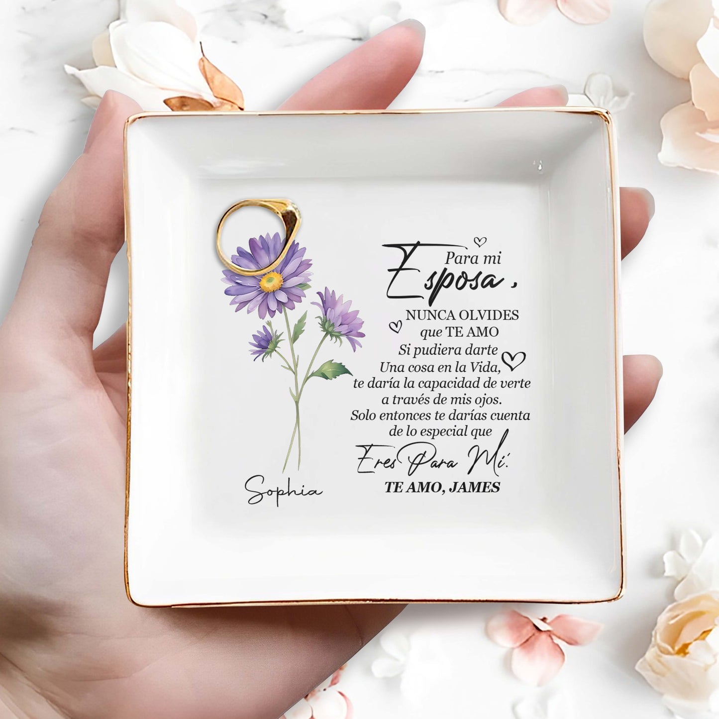 Para mi Esposa - Personalized Custom Jewelry Dish - FM088_SCRD