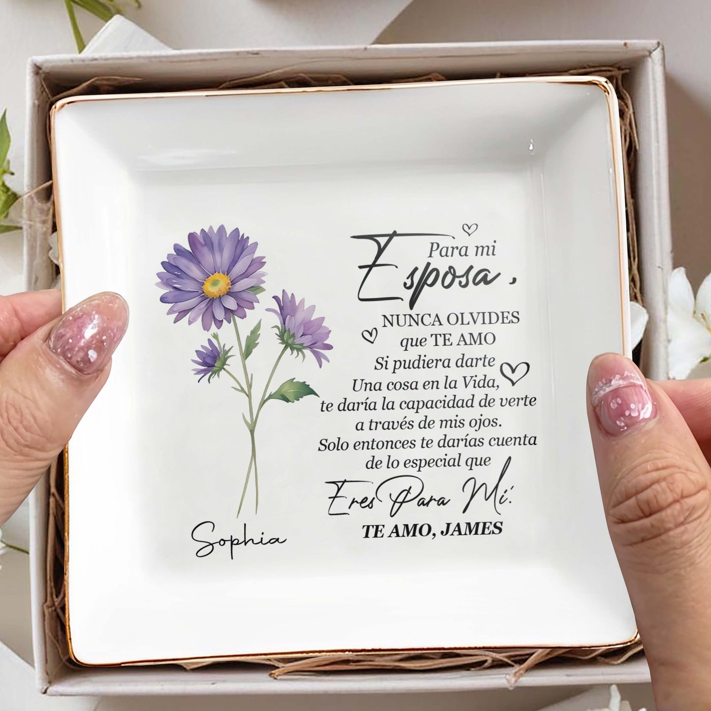 Para mi Esposa - Personalized Custom Jewelry Dish - FM088_SCRD