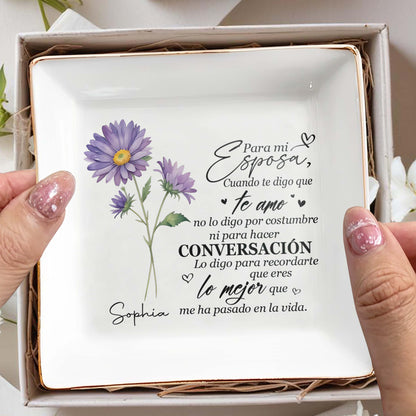 Para Mi Esposa - Personalized Custom Jewelry Dish - FM091_SCRD