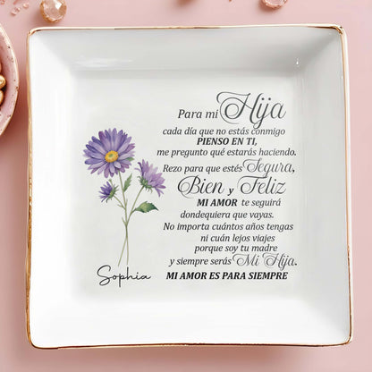 Para Mi Hija - Personalized Custom Jewelry Dish - FM095_SCRD