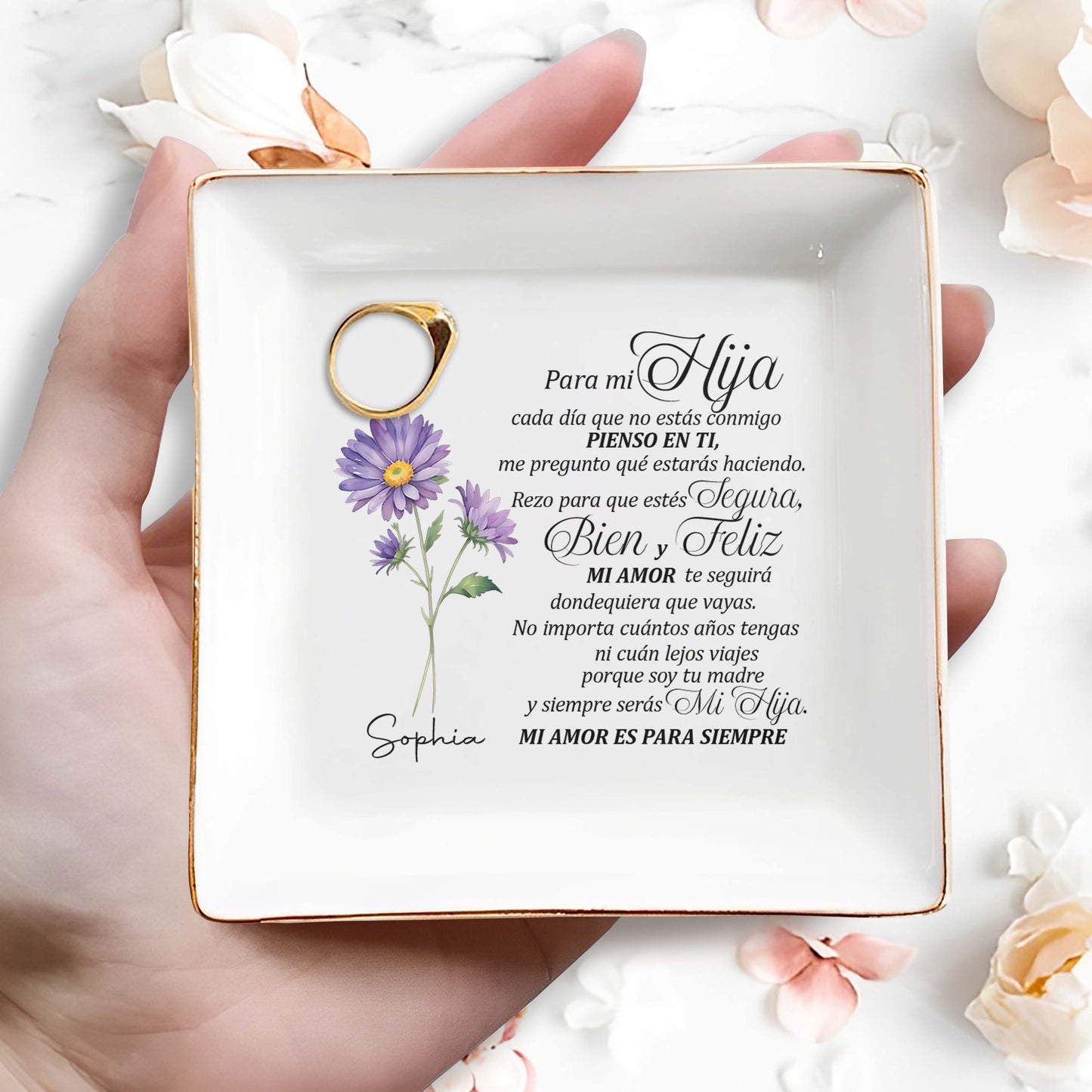 Para Mi Hija - Personalized Custom Jewelry Dish - FM095_SCRD