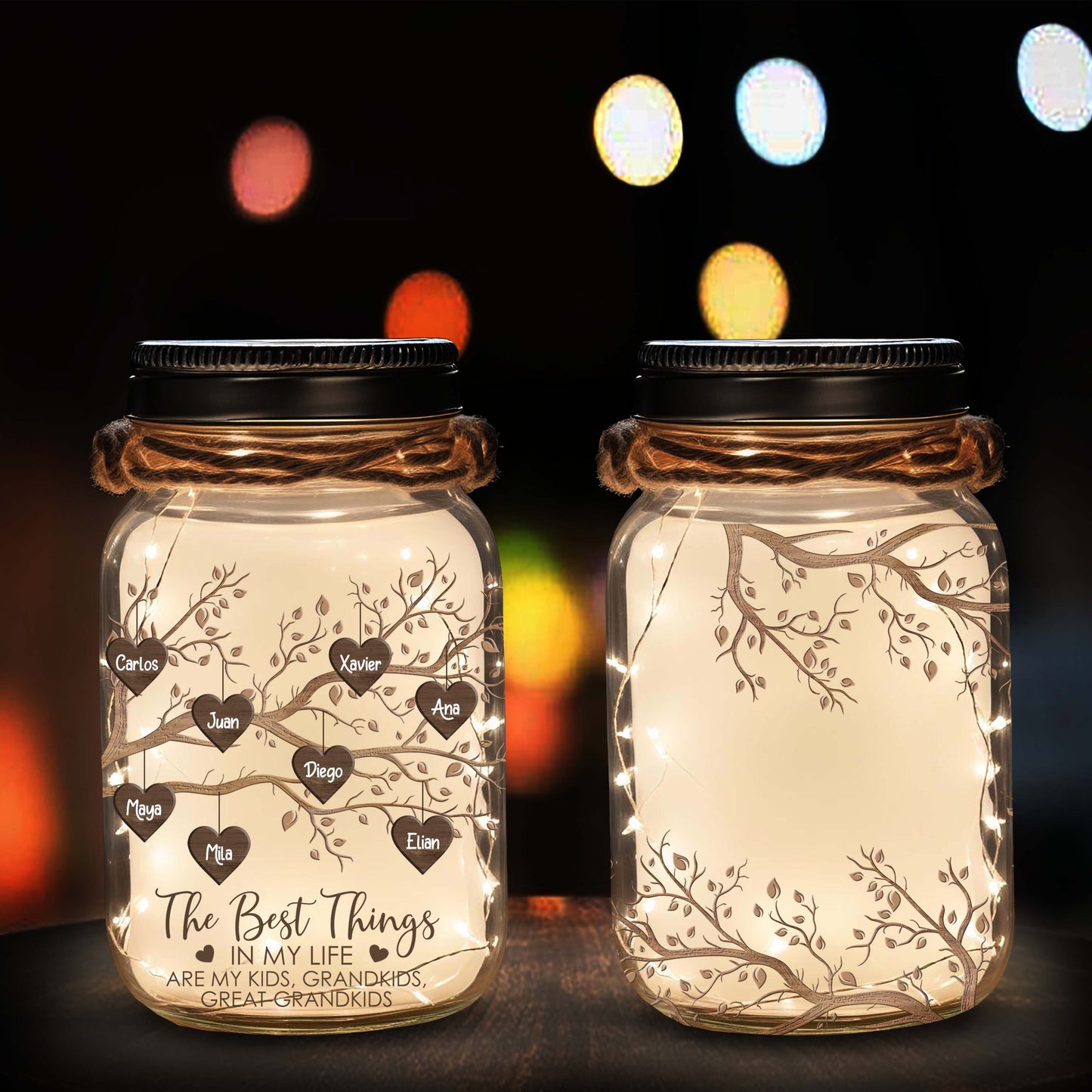 Grandma's Little Sweethearts - Personalized Custom Mason Jar Light - FM099_JARL