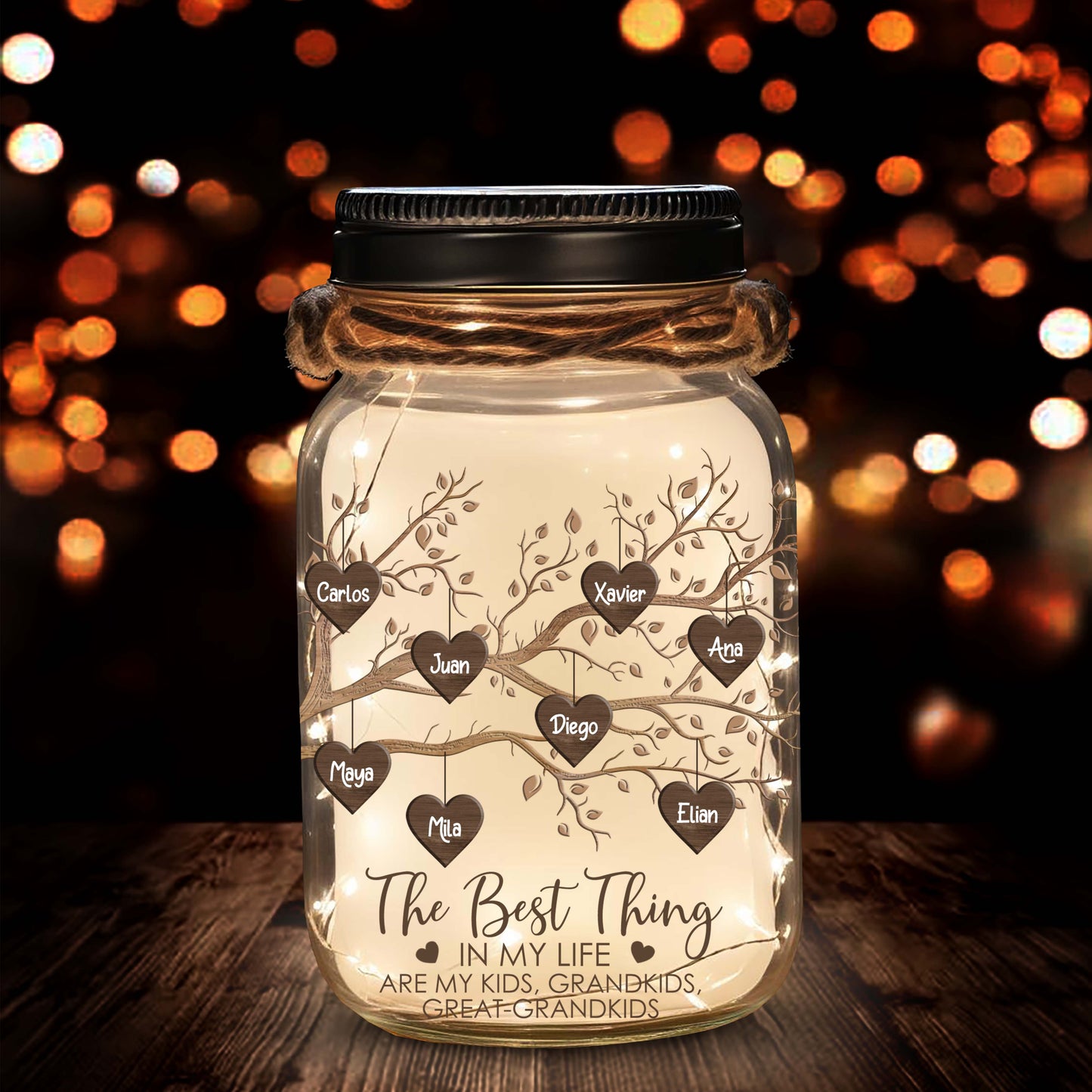 Grandma's Little Sweethearts - Personalized Custom Mason Jar Light - FM099_JARL