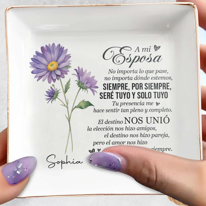 A Mi Esposa - Personalized Custom Jewelry Dish - FM102_SCRD